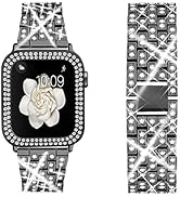 Bekomo Compatible for Apple Watch Band 49mm 45mm 41mm 38mm 40mm 42mm 44mm with 2 Pack Bling Cryst...