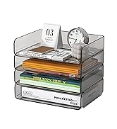 FANXIYQ 4-Tier Horizontal Acrylic Paper Tray Organizer