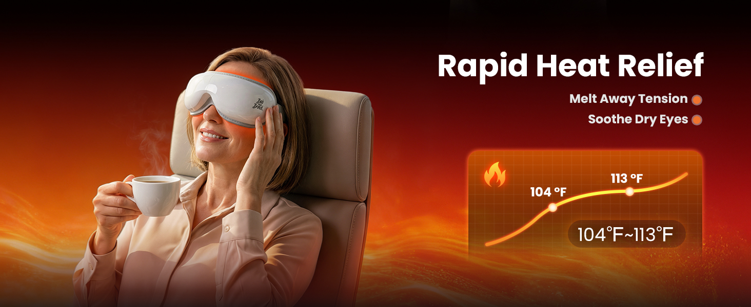 Heated eye massager