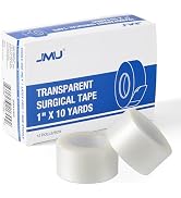JMU Medical Tape, 12 Rolls Transparent Surgical Tape, 1" x 10 Yards, Latex-Free, Wound Visualizat...
