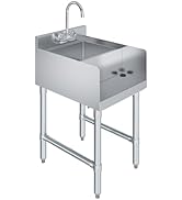 AmGood 22 in. x 18 in. Stainless Steel Blender Station with Dump Sink and Faucet