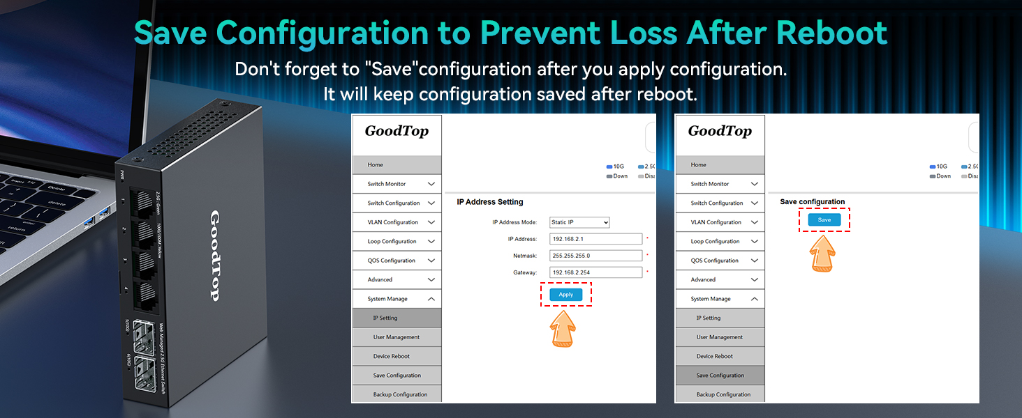 Save configuration