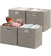 Posprica 3X Thicker Collapsible Storage Bins,13×13 Foldable Storage Cube Boxes Fabric Drawer for ...