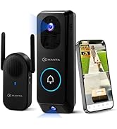 CEMANTA 2K Video Doorbell Camera Wireless with Chime, Free Cloud Storage, Dual-Cam, Package Prote...
