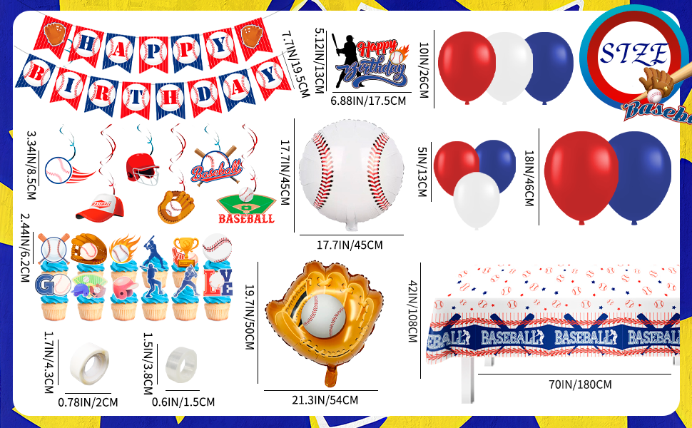 baseball party supplies