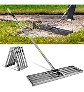 WORKPRO Lawn Leveling Rake, Heavy Duty Leveling Rake with 30” x 10” Ground Plate, Yard Leveling R...