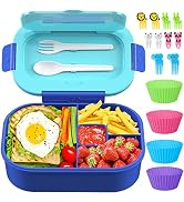 TIME4DEALS Bento Boxes for Adults 44oz - Leakproof 4 Compartments Lunch Containers Kids Bento Sch...