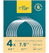 SF Pre-Tied Loop Fly Fishing Tapered Leader Nylon Clear Trout Freshwater Saltwater Bonefish Permi...