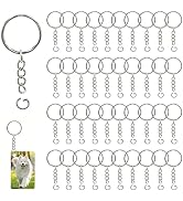 155 Pcs 1 Inch Keychains with Chain and 155 Pcs Jump Rings,Keychain Rings for Crafts,DIY Key Ring...