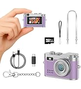 Mini Digital Camera, 1080P HD Tiny Retro Keychain Camera with 32GB Card, 0.96" Screen & OTG Adapt...