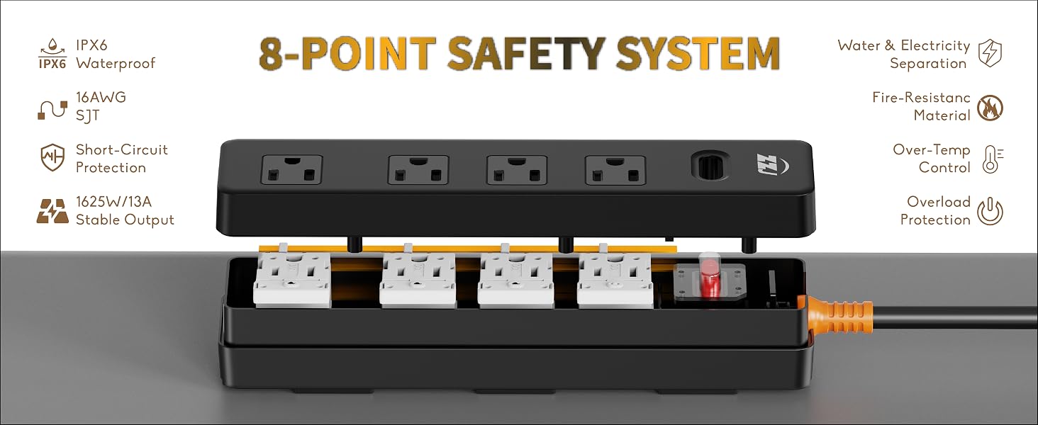 Outdoor Power Strip Weatherproof