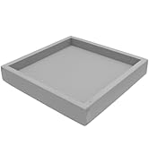 Hemoton Square Flower Pot Tray 8.9 Inch Leakproof Imitation Cement Plant Saucer with Anti-Slip Bo...