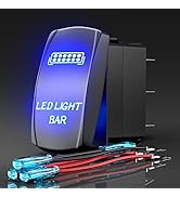 Rocker Switch LED Light BAR, Laser Etched Toggle Switch ON/Off SPST 5Pin 12V 24V Switch Jumper Wi...