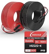 Solar Extension Cable 100FT, 10AWG 6mm² Solar Panel Wire, 10 Gauge Tinned Copper PV Wire with Wat...