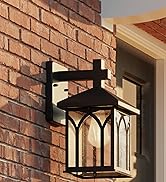 Inlight 11 4/5" High Black Finish and Seeded Glass Outdoor Wall Lantern (Set of 2), Bulb Not Incl...