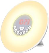 Sunrise Alarm Clock Wake Up Light, Light Alarm with Sunrise and Snooze Function, 7 Colour Atmosph...