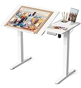 JOY worker Electric Drafting Table, 40×20" Height Adjustable Standing Art Desk, Drawing Workstati...