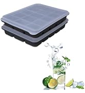 Tvmania Ice Cube Trays Set of 2, Easy Release 15 Flexible Silicone Ice Cube Molds with Removable ...