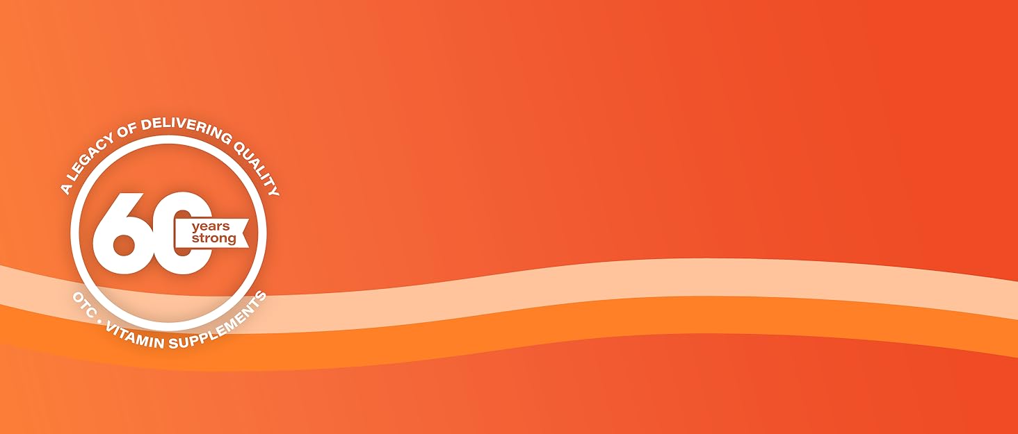 60 years strong logo with orange background