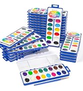 Shuttle Art 16 Colors Watercolor Paint Set Bulk, Pack of 24, Watercolor Paint Set with Paint Brus...