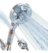 BESAQUO 9 Settings Filtered Shower head with Handheld with Power Wash | Hard Water Softener,Remov...