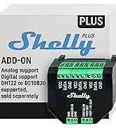 Shelly Plus Add-On | Wi-Fi & Bluetooth Add-On for Shelly Plus Devices | Measure Temperature and H...