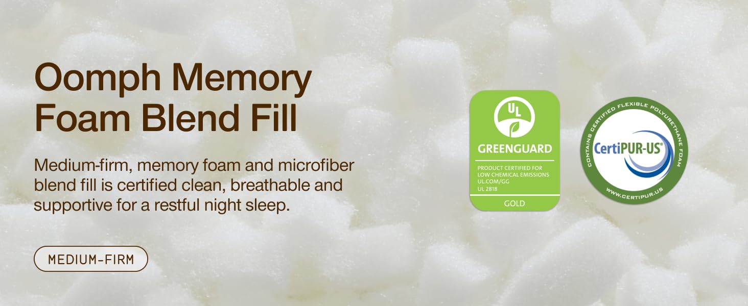 coop sleep goods original pillow fill oomph memory foam pillow fill microfiber filler plush stuffing