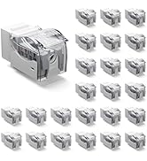 VCE Cat6 Keystone Jack Toolless 25-Pack, Slim Profile RJ45 Ethernet Wall Jack 90-Degree for UTP C...