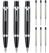 Wikult 3PCS Mini Ballpoint Pens with Extra Refills Set, 1mm Medium Point Black Ink, Smooth Writin...