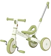 BG-BABYGO Toddler Tricycle 5 in 1 Toys for 1-4 Year Old Boys & Girls, Trike with Push Handle, Rem...