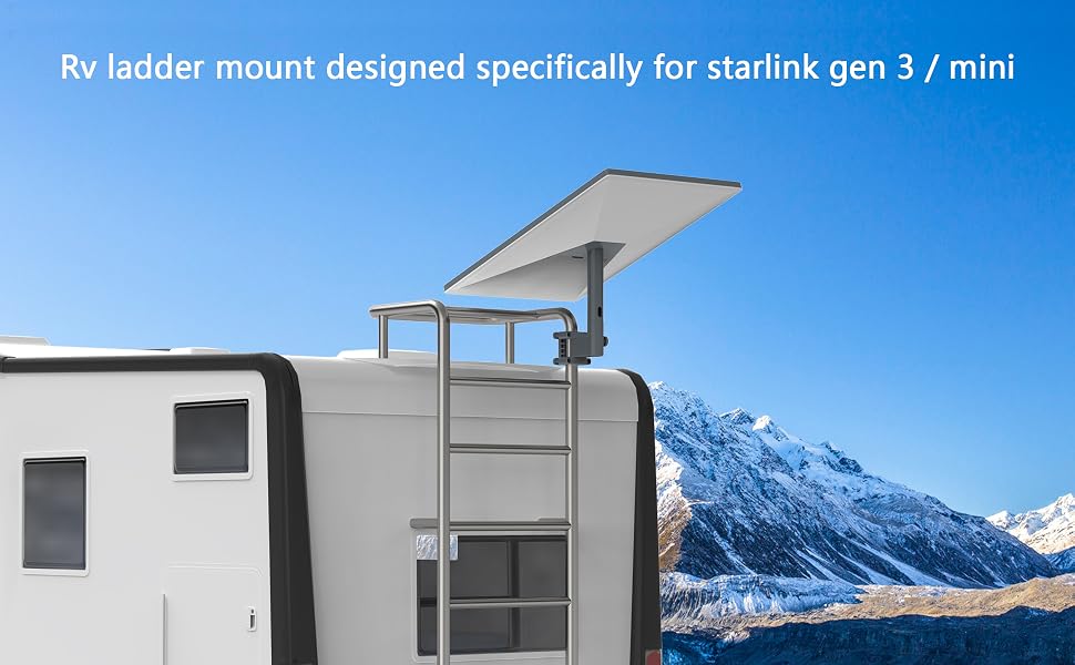 starlink gen 3 rv ladder pole clamp mounting bracket