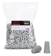HKS 1000 PCS Gray Wire Caps - AWG 24-16,Twist-On Screw Nuts Insulated Insertion Electrical Wire C...