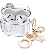 (with Safety Lock) Clear Case Compatible with Cute Apple Airpods 4 Cases 2024 Women, VISOOM Soft ...