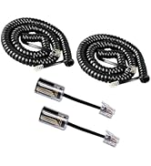 Lativu Telephone Cord Detangler, 2 Pack Phone Cord for Landline 8.5 Ft Uncoiled (1.2 Ft Coiled) a...