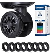 DATAENTROPYSAL 8PCS Luggage Wheel Covers for Spinner Wheels, Silicone Suitcase Wheel Protectors, ...