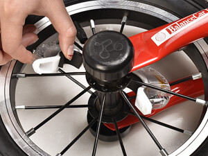 Install the bike lights on the bike hub