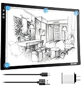 A3 Magnetic Light Box, Physical Buttons Control Light Pad Artcraft Tracing Light Board USB Powere...