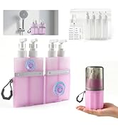 MORMID 4 in 1 Travel Dispenser,Unbreakable Silicone Travel Dispenser Bottle, Vacuum Suction Wall ...