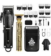 KEMEI Professional Hair Clipper for Men, Beard Trimmer, Foil Shaver Set for Men, Electric Cordles...