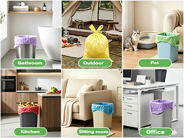 Bathroom Kitchen Office Car With Handle Trash Bags