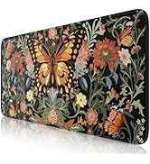 iLeadon Extended Desk Mouse Pad Mat, Dark Floral Cute Vintage Mousepad Desk Pad XXL Extra Large G...