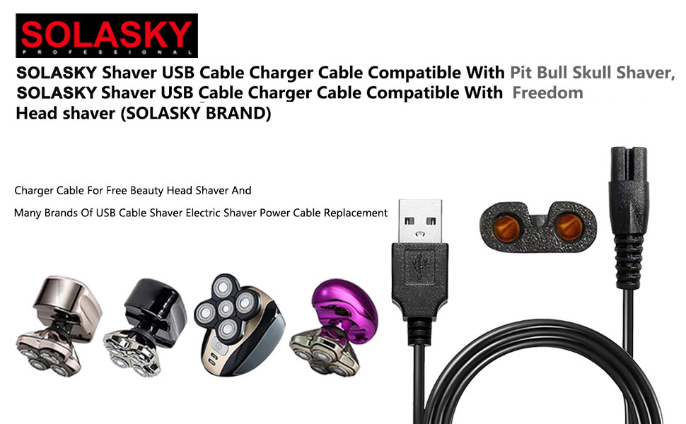 Universal Head Shaver Power Charger Cord for Freebird and Freedom Grooming Skull Shaver