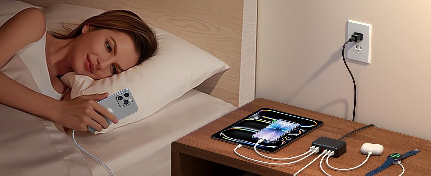 6 Ports for Fast Charging