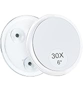 MIYADIVA 30X Magnifying Mirror Suction Cup for Easy Mounting, Use for Makeup Mirror, Travel Stick...