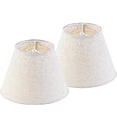 GO&SO 2Pc Beige Lamp Shade, 5.5'' Top x 10'' Bottom x 7.2'' Height, Small Barrel Lampshade for Ta...