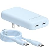 VELVET CAVIAR Fast Charging Set, Dual Port Wall Adapter with 6ft USB-C Cable (Whisper Blue)