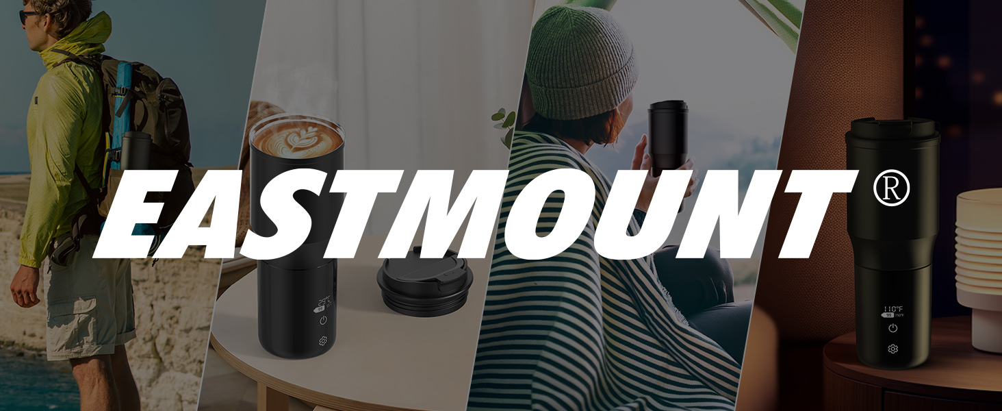 EAST MOUNT Heated Coffee Mug,15oz Self Heating Smart Cups and Smart Temperature Controlled Mug