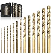 Axelord 13Pcs Cobalt Drill Bit Set (1/16"-1/4"), M35 HSS, 135 Degree Tip, Twist Jobber Length for...