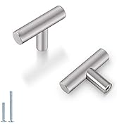 Probrico (10 Pack 2 Inch Stainless Steel Euro Style Round T Bar Cabinet Knobs, Single Hole Cabine...