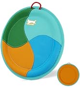 IPTPAS Dog Flying Disc Dog Flyer Toy for Fetch, Durable Nylon 9.5" Diameter with Soft and Thick E...